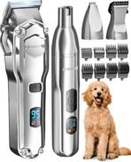 oneisall Dog Clippers for Grooming Thick/Heavy Coats, 4-in-1 Dog Grooming Kit Low Noise with Stainless Steel Blade, Cordless Dogs Paw Trimmer Pet Nail Grinder for Small & Large Dogs Cats Animals - Image 2
