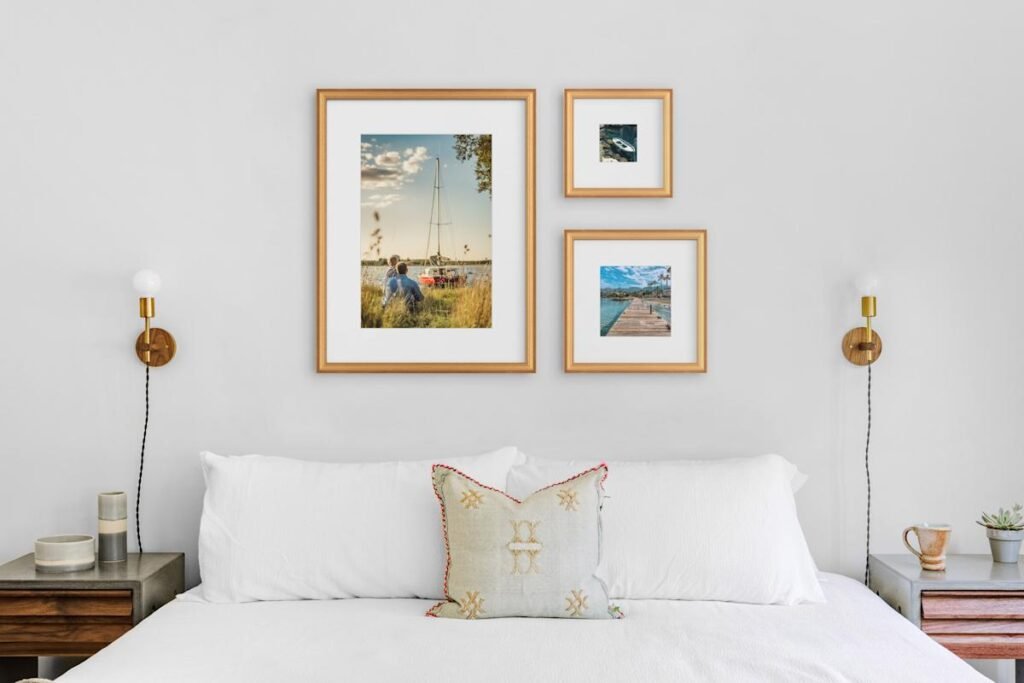 Flexible home accents like custom frames can be repurposed through the years with current photos and new art.