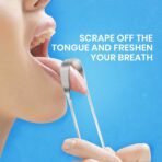 Tongue Scraper for Adults by HOKIN (2Pcs Oral Care Pack) Stainless Steel Tongue Cleaners Reduce Bad Breath 100% Metal Tough Scrapers Men and Women Hygiene Product - Image 3