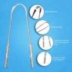 Tongue Scraper for Adults by HOKIN (2Pcs Oral Care Pack) Stainless Steel Tongue Cleaners Reduce Bad Breath 100% Metal Tough Scrapers Men and Women Hygiene Product - Image 6