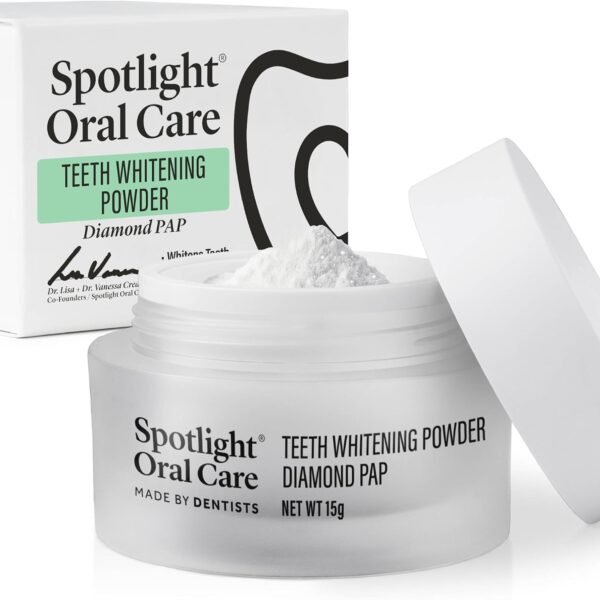 Spotlight Oral Care Teeth Whitening Powder – Made by Dentists | PAP+, Hydroxyapatite & Diamond Powder | Non-Abrasive & Enamel-Safe | Suitable for Sensitive Teeth & Dental Work | Instant Whitening